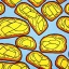 Placeholder: a detailed painting of white bread and butter, seamless pattern, oil on canvas, pop art