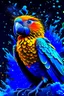 Placeholder: Generate an full body image of a parrot has a magma objects in the background and ocean objects in the background objects with an anime animal style.On Canvas, Brush Strokes, Smooth, Ultra High Definition, 8k, Unreal Engine 5, Ultra Sharp Focus, Intricate Artwork Masterpiece, Ominous, Golden Ratio, Highly Detailed, photo, poster, fashion, illustration