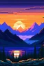 Placeholder: Alps violet sunrise pixel art