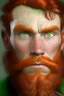 Placeholder: portrait of a dwarf, light green eyes, red hair, pronounced cheekbones and slightly square jaw