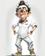 Placeholder: Gustavo Petro camisa blanca pantalón gris cuerpo completo arte caricatura obra de arte hiperdetallado 4k