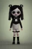 Placeholder: Wednesday Addams toddler, punk hair, full body,nbokeh, hyper realistic