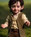 Placeholder: Frodo baggins toddler, full body, dramatic lighting, hyper realistic