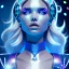 Placeholder: galactic girl, glitter blue and white suit with jewels, blond hair, blue eyes, cinematic lights, HQ, 4k, high details