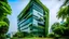 Placeholder: Eco-friendly building in the modern city. Sustainable glass office building with tree for reducing carbon dioxide. Office building with green environment. Corporate building reduce ... See More By Artinun