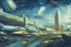 Placeholder: Spaceport on a heavy industrialized planet, inspired by John Berkey, insanely detailed, vibrant, wide-angle