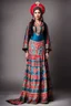 Placeholder: young lady in azeri national costume standing full body shot