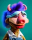 Placeholder: hybrid character, waitress woman with monster muppet mask that covers her entire head, retro style, Sesame Street style, smooth, unreal engine 5, god lights, ray tracing, RTX, lumen lighting, ultra detail, volumetric lighting, 3d.