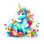 Placeholder: christmas unicorn birthday cake, Colorful Holiday T-Shirt Design, Groovy WinterGrass,transparent,no background