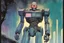 Placeholder: retro anime style, full color, dark serious 1980s anime terminator like robot, moebius artist, magic, watercolor,
