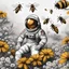 Placeholder: Astronaut in a planet of bee, realistic