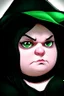 Placeholder: chubby cartoon gaming witch green eyes