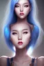 Placeholder: k-pop girl, dramatic lighting, blue hair, hd