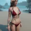 Placeholder: librarian in a bikini with chest tattoos