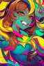 Placeholder: ((cute slimes)), ultra detailed illustration of a beautiful adult female elf, she is playing in a dungeon with ((slimes)), ((colorful slimes)), joy, art by MSchiffer, dark brown eyes, brunette, blushed, fangs, unzoom