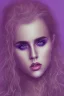 Placeholder: Danish singer MØ face, style viking, high light ,purple tones