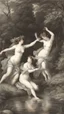 Placeholder: Nymphs Dancing in a stream, in a woodland clearing