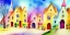 Placeholder: exquisite whimsical village watercolor, delicate village, cute, adorable, linen backdrop, warm colors