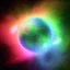 Placeholder: cosmos, metallic sky stars, sky blue light, blue light, green moons with neon rings, 8k resolution, detail