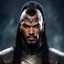 Placeholder: Generate an awe-inspiring image of a fearsome Klingon warrior, with their imposing cranial ridges, intense gaze, and intricate braided hairstyle, ready to conquer the galaxy.