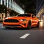 Placeholder: 8K full view of Ford Mustang GT, muscle car, city street, full-body side view showcasing aggressive front design and powerful lines