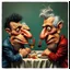 Placeholder: The oddest coagulation and mixture of friends, glossy finish, dine, details very accentuated, stunning style, oniric, Max Ernst, hyperphotography, kiuy, blatant, gross, caricature, very funny