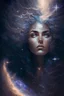 Placeholder: A beautifully-rendered portrait of a powerful, celestial figure, with flowing, star-studded hair and eyes that contain entire galaxies, set against a cosmic backdrop.