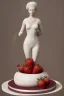Placeholder: porcelain statue of a woman made out of strawberry white chocolate wedding cake