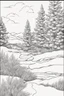 Placeholder: outline art ofWinter heather only black and white, no colour , White background. sketch style, clean line art, white background, no shadow and clear, no people, no colour, for book