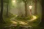 Placeholder: wooded forest stone lantern path