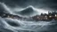 Placeholder: Photoreal magnificent polar ice tsunami huge towering wave drowns medieval town near at night by lee jeffries, otherworldly creature, in the style of fantasy movies, photorealistic, shot on Hasselblad h6d-400c, zeiss prime lens, bokeh like f/0.8, tilt-shift lens 8k, high detail, smooth render, unreal engine 5, cinema 4d, HDR, dust effect, vivid colors