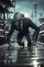 Placeholder: xcom's terror from the deep giger style alien with suit and tie crawling onto the docks in fallout 4 setting, bokeh, downlight, prize winning, depth of field, in the style of ivo caprino