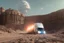 Placeholder: A Tesla 'Semi' (semi truck) is going at a high speed, within the trench of the Death Star. (CINEMATIC, WIDE ANGLE LENS, PHOTO REAL)