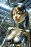 Placeholder: A digital photo by Hajime Sorayama of a beautiful cyborg girl inside a futuristic matrix.