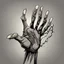 Placeholder: zombie hand claw, 4 fingers, attack, comic book style, grey background,
