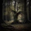 Placeholder: A stunning hyperrealistic photograph of a tree amidst a heavy and dark blurred forest backdrop. The tree's intricate details are captured in exquisite detail, showcasing the beauty of nature. The contemplative and serene atmosphere of the scene is enhanced by the film-like quality of the 35mm photograph, with a subtle granular texture adding depth and warmth.