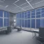 Placeholder: 3d render of lawyer office, showing through the big glass windows the new year fireworks outside, hyper realistic, 4k