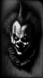 Placeholder: pencil drawing of clown, Spooky, scary, halloween, black paper