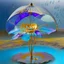 Placeholder: Surreal Waiizii Flower under a glass sculpture unbrella, Art by Joshy Sly,