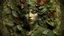 Placeholder: beautiful Forest fairy lady portrait, adorned with textured leaves and botanical floral palimpsest art nouveau floral ribbed and berry ribbed armour in the embossed woods background , wearing forest floral and leaves fairy art nouveau mineral stone headdress, organic bio spinal ribbed detail of full art nouveau floral backgreong extremely detailed hyperrealistic concept art