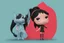 Placeholder: Girl toon 3d character silhouette with creative trophy with his hand like winner stand on stage