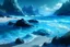 Placeholder: A blue glacial beach in Realism art style