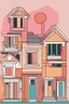 Placeholder: Minimalist illustration bohomein and line mixed art, front view, vibrant colour background