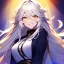 Placeholder: Clear focus, 8k, beautiful lighting, vibrant colors, girl, white long hair, vibrant golden eyes, messy hair, hair in between the eyes, laughing, angry,