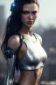 Placeholder: portrait,beautiful gun girl robot, post-apocalyptic in a cyberpunk city, realistic, intriacte detail, sci-fi fantasy style, volumetric lighting, particales,highly detailed,cinamatic, deep