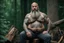 Placeholder: full body 50 years old woodcutter in boxer muscular chubby hairy shirtless with many tattooes with a huge bulge , body, long beard, wood background,High detail, very detailed, ultra HD, 8k, cinematic