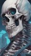 Placeholder: a close up of a person with a skull on their head, blue and black colors, anime skull portrait man, scary detailed art in color, hiroyuki-mitsume takahashi, nychos art aesthetic, half man half skeleton, anime cyberpunk art, colored manga art, rossdraws pastel vibrant, cold colors. insanely detailed, beautiful anime portrait, stunning anime face portrait, scary art in color
