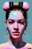 Placeholder: Ultra Realistic image, Rosalía artist, portrait, waist up portrait, black eye line, sweet face, gold pink and blue geisha style, spray line make up, geometric, led lights, neon, rings piercing, led ornament, fog, bubble latex coat, vibrant color, highly detailed, art stations, concept art, smooth, unreal engine 5, god rays, ray tracing, RTX, lumen lighting, ultra detail, volumetric lighting, 3d, finely drawn, high definition, high resolution.