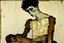 Placeholder: painting of a figure with the life-filled void of an empty existence, egon schiele masterpiece