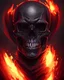 Placeholder: black flaming skull, d & d, fantasy, portrait, highly detailed, headshot, digital painting, trending on artstation, concept art, sharp focus, illustration, art by artgerm and greg rutkowski and magali villeneuve